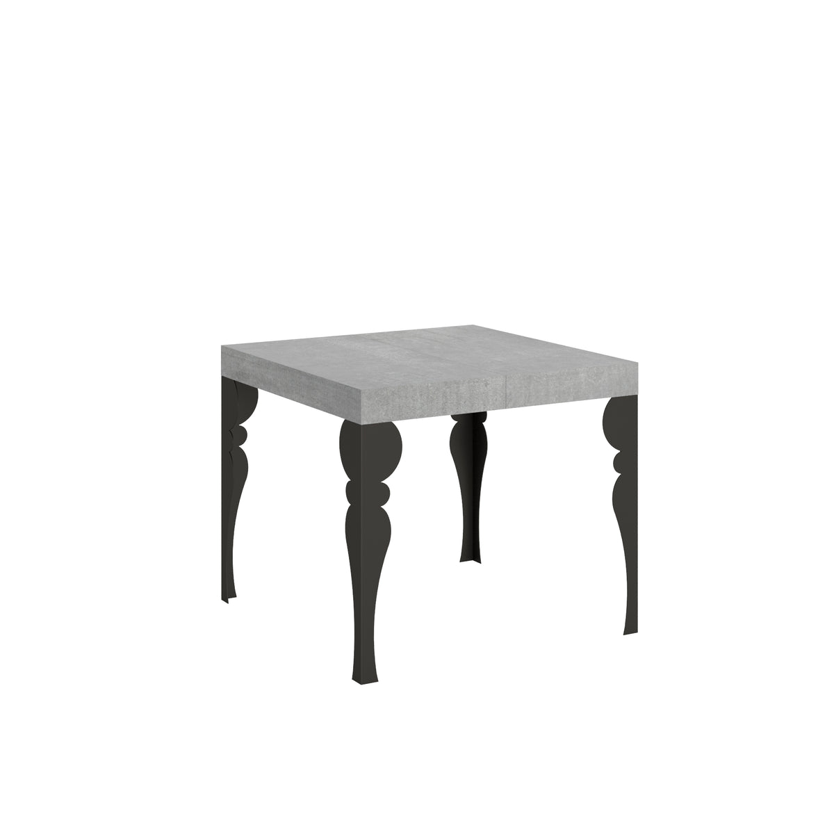 Tavolo allungabile 90x90/246 cm Mira Cemento telaio Antracite