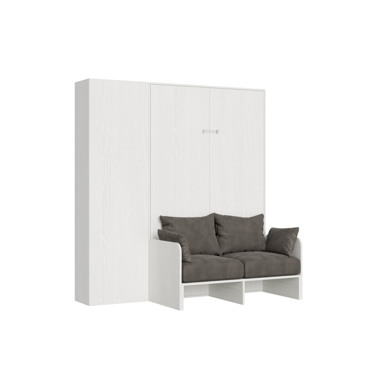 Letto a scomparsa 120 verticale Erbè Sofà con colonna Bianco Frassino