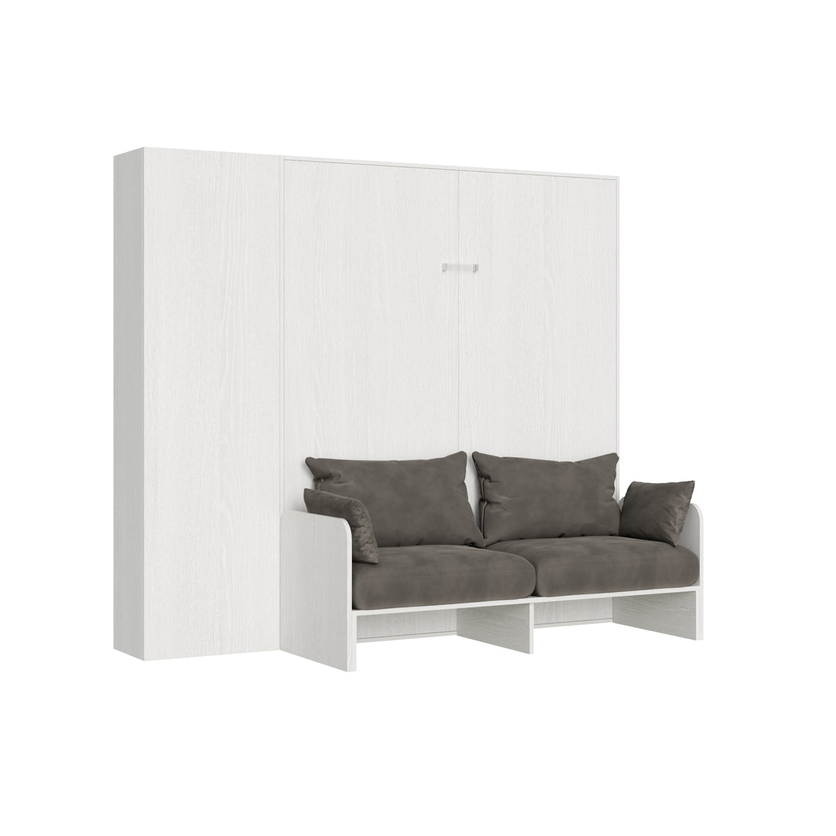 Letto a scomparsa 160 verticale Erbè Sofà con colonna Bianco Frassino