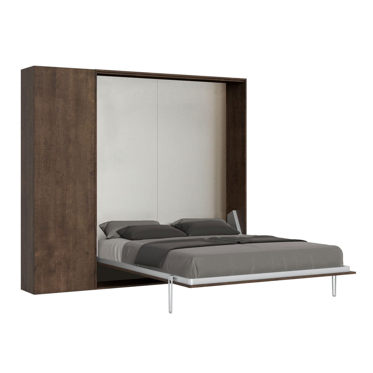 Letto a scomparsa 160 verticale Erbè con colonna Noce