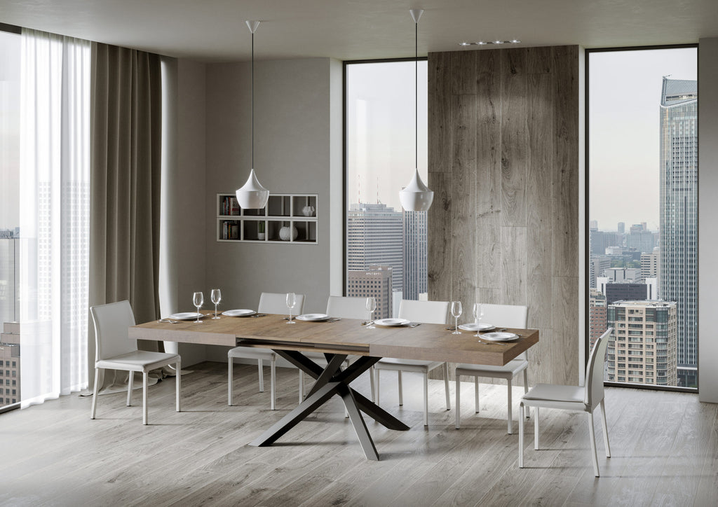 Tavolo allungabile 90x180/284 cm Affi Noce telaio Antracite