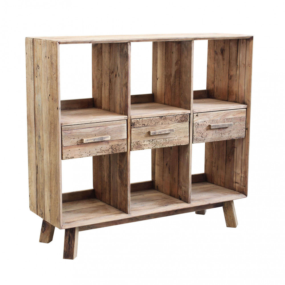MOBILE MAXIMILLIAN. Mobile con 6 ripiani in legno di pino riciclato Dimensioni: cm 120 x 40 x 110 h.