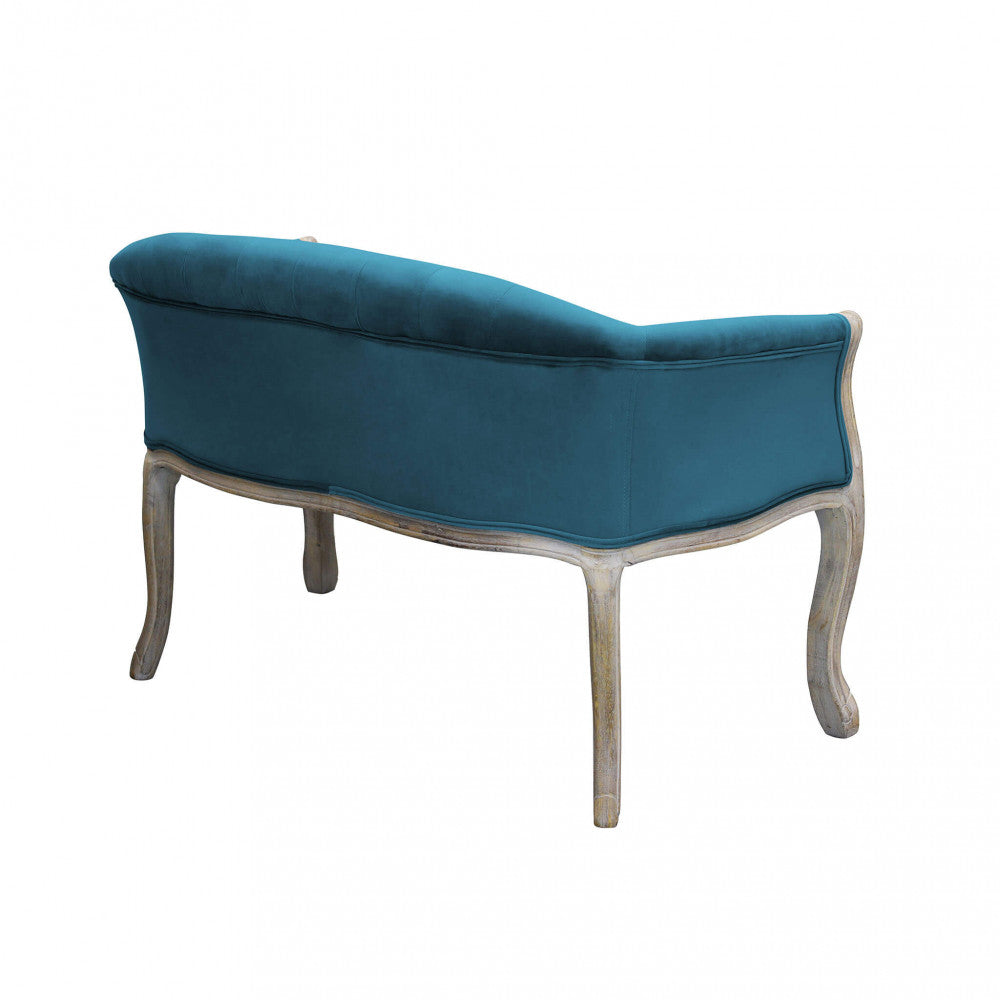 DIVANO COLEMAN IN VELLUTO BLU. Dimensioni: cm 107 x 61 x 70 h.