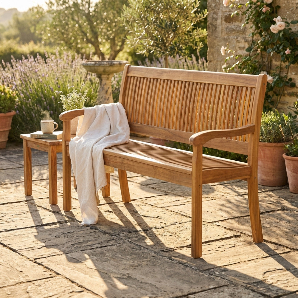 PANCA NITTA 2 P. Legno di Acacia massiccio Dimensioni: cm 120 x 62 x 88 h. Arredo Giardino