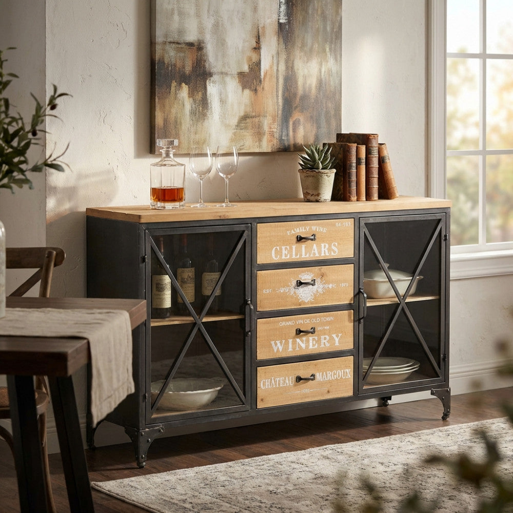 MOBILE FRASER. Dimensioni: cm 128 x 38 x 79 h.