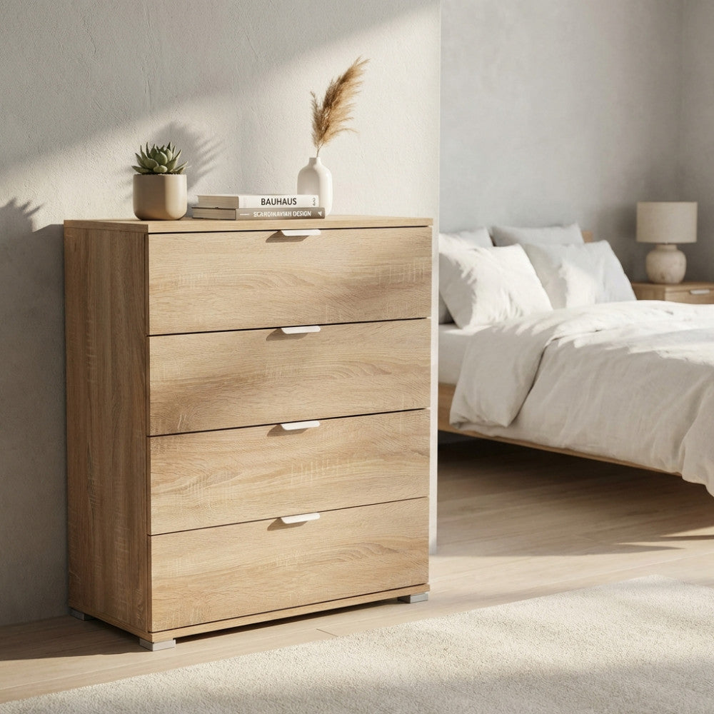 MOBILETTO YUKON 4 CASSETTI NATURALE. Dimensioni: cm 75 x 38 x 85 h.