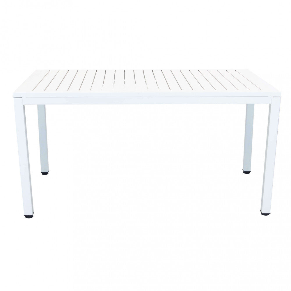 MILO TABLE 150 X 90. Structure in painted aluminum WHITE or DOVE GREY or TAUPE or ANTHRACITE Dimensions: 150 x 90 x 74 h cm. Garden Furniture