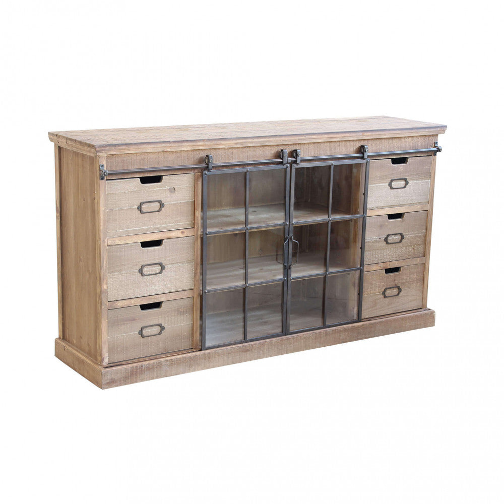 GASTON WOODEN CABINET. Cabinet with 2 doors and 6 drawers. Dimensions: 147.5 x 39 x 81.5 cm.