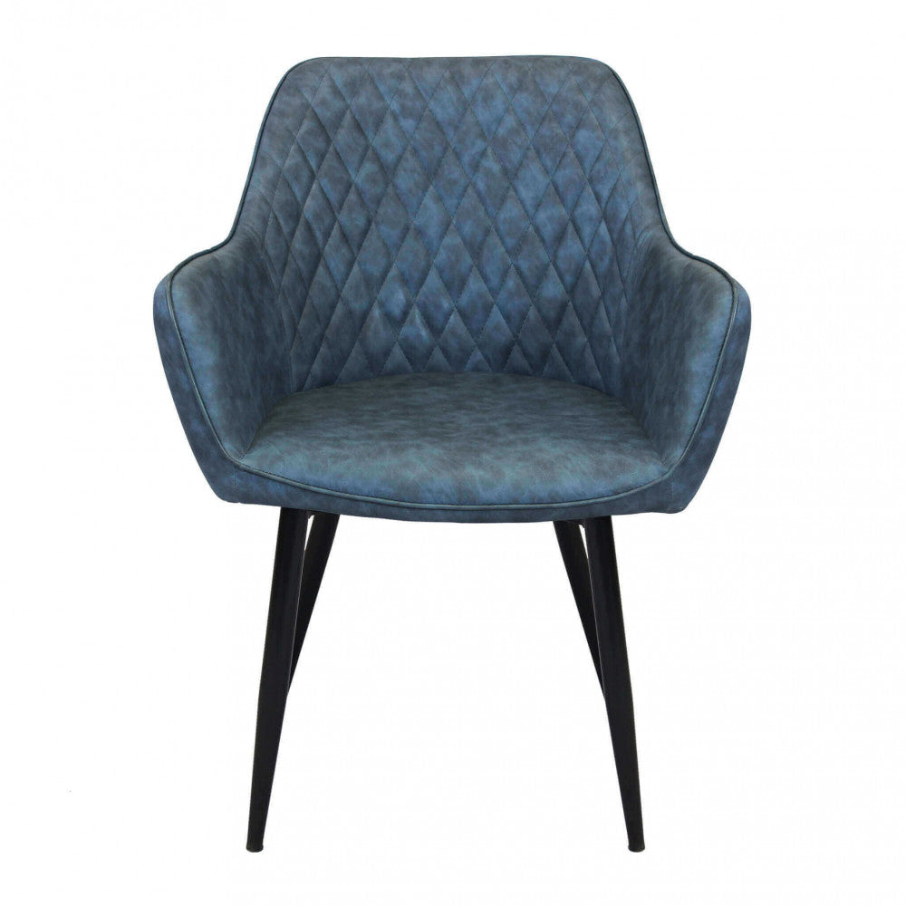 SINDY CHAIR IN FAUX LEATHER. Metal frame, faux leather seat and back. Dimensions: 56 x 60 x 87 cm h.