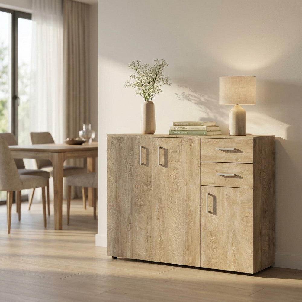MOBILE FLEXI ROVERE CHIARO. Dimensioni: cm 106 x 36 x 83 h.