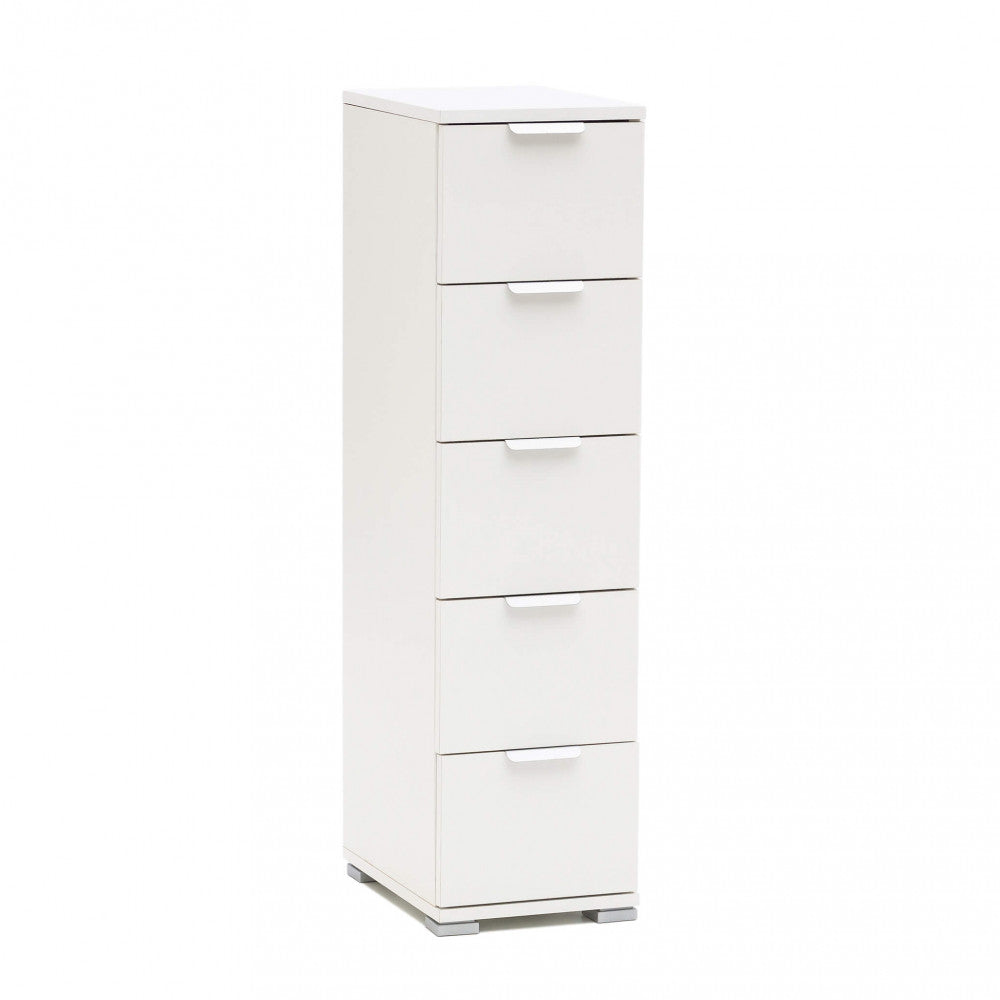 CASSETTIERA TAZZ 5 CASSETTI BIANCA. Dimensioni: cm 27 x 38 x 103 h.