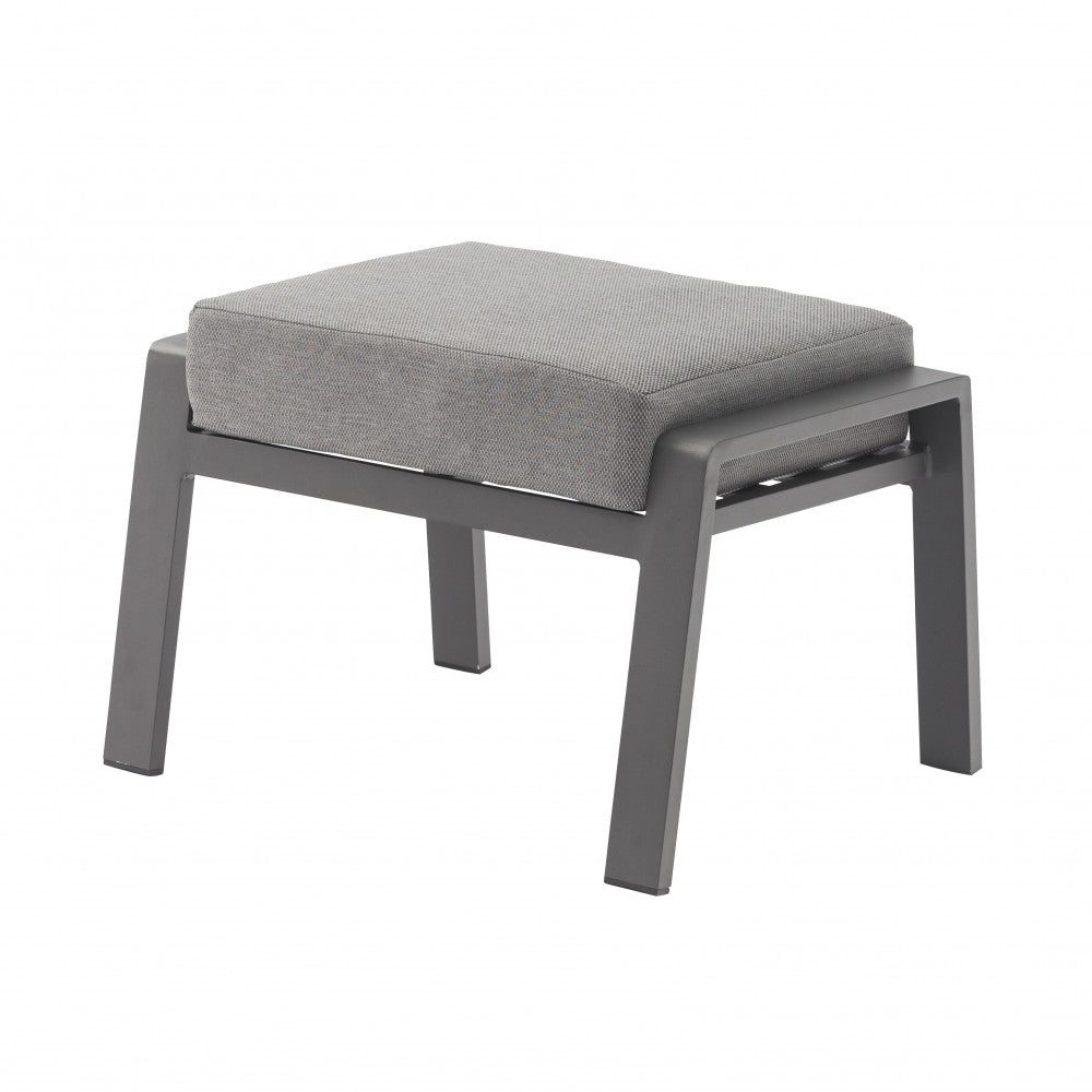 GIAKARTA FOOTREST. White or anthracite painted aluminum frame with cushion. Dimensions: 65 x 56 x 41 cm. Garden furniture.