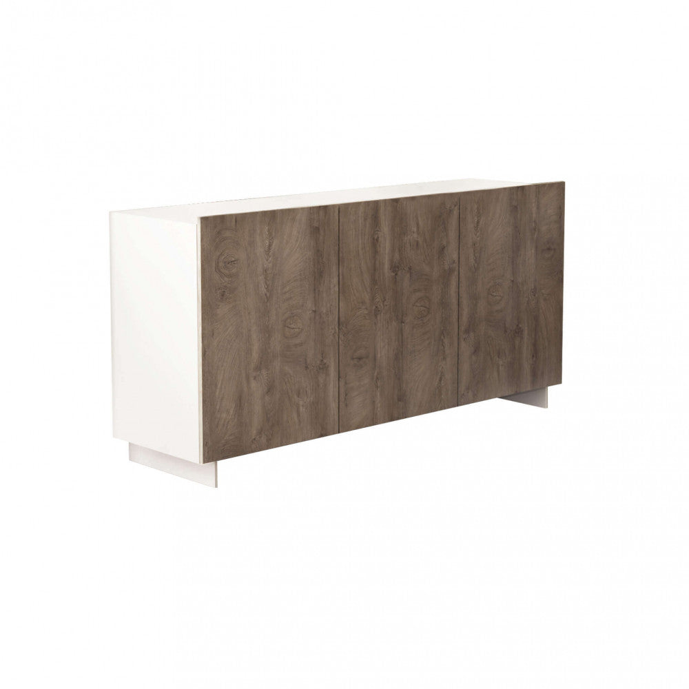 CREDENZA CARLILE BIANCO E ROVERE CHIARO. Credenza in legno BIANCO e ROVERE CHIARO Dimensioni: cm 150 x 40 x 76 h.
