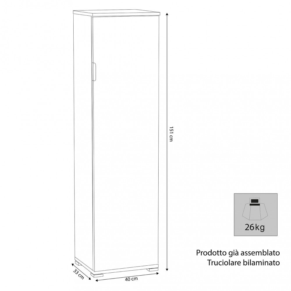 PORTASCOPE ELEA ROVERE GRIGIO. Dimensioni: cm 40 x 33 x 151 h.