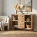 CREDENZA ADAM. Credenza con 4 cassetti e 4 ripiani in legno di pino riciclato Dimensioni: cm 120 x 40 x 90 h.