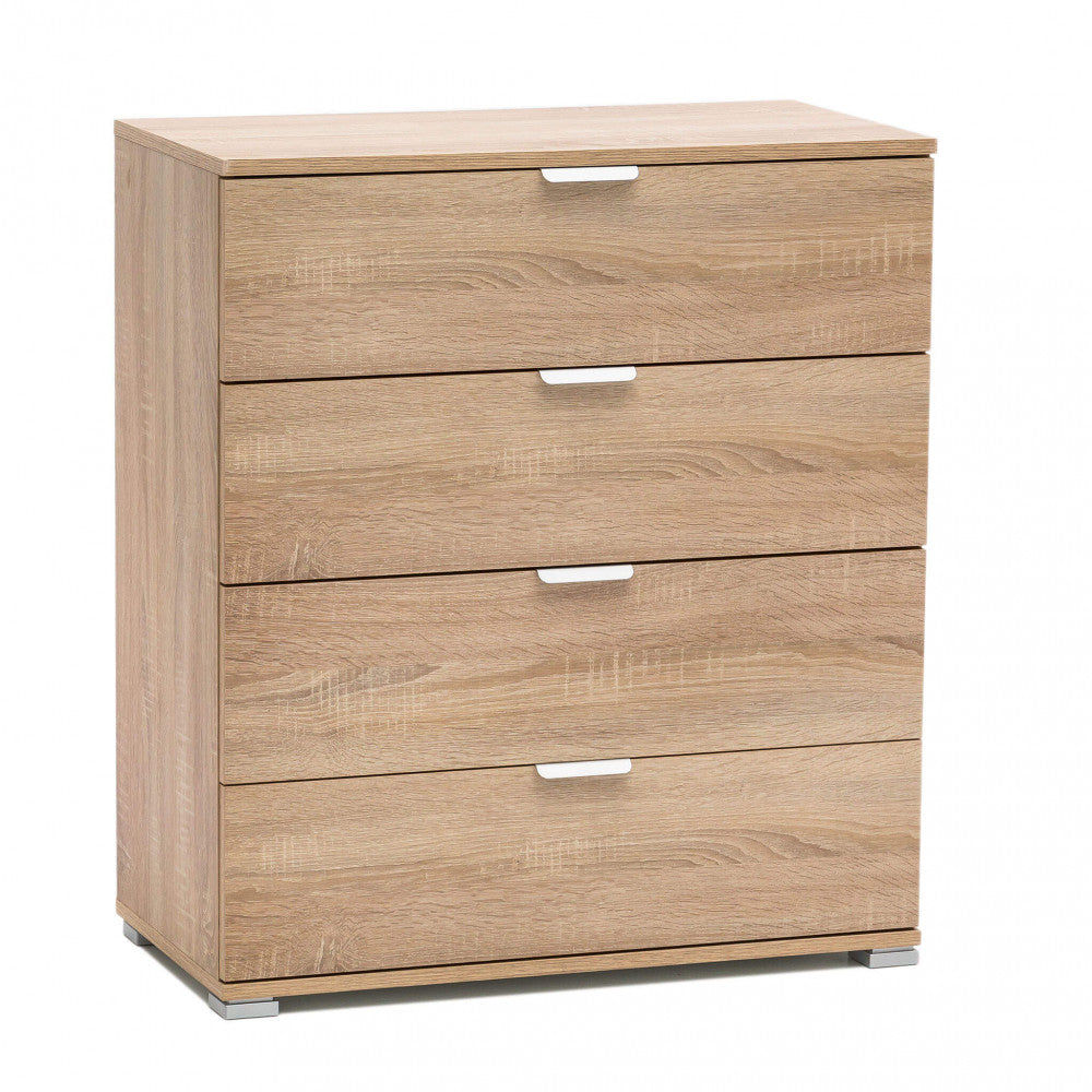 YUKON 4-DRAWER CABINET, NATURAL. Dimensions: 75 x 38 x 85 cm.