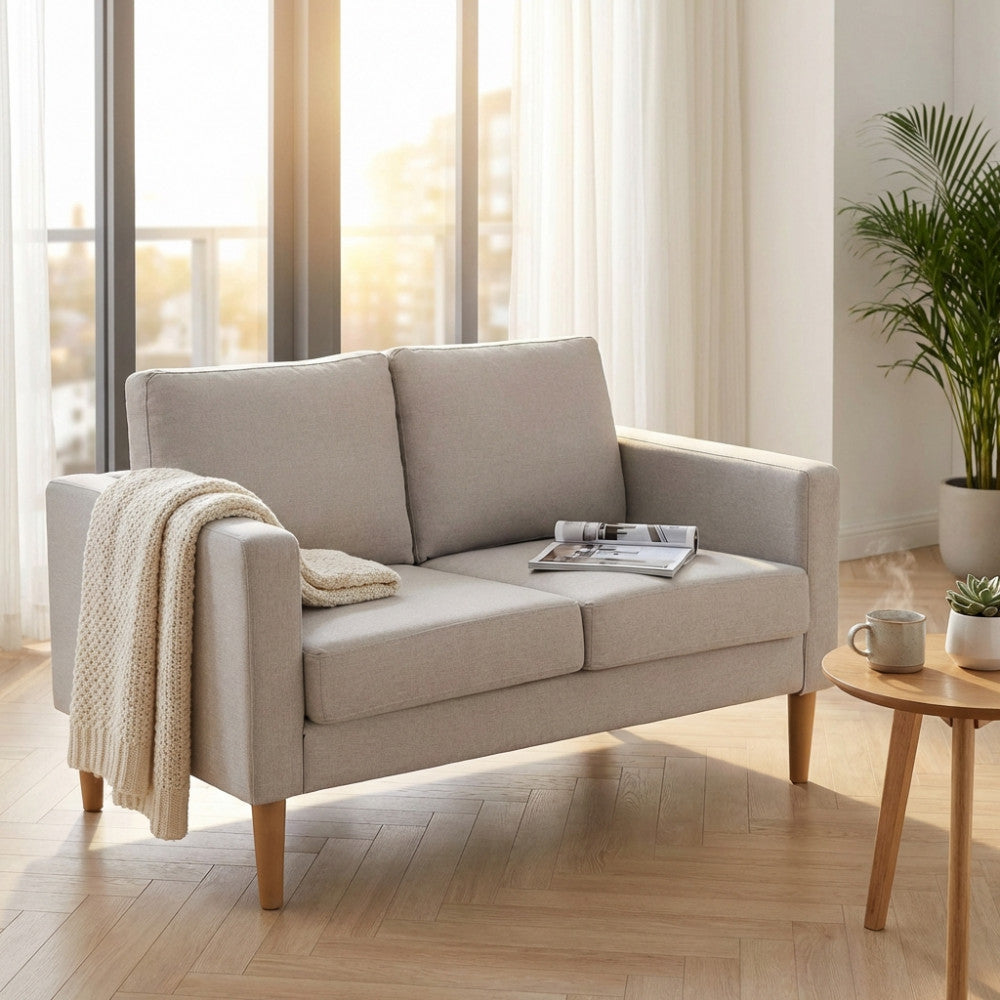 DIVANO 2 POSTI RAMSEY. Divano GRIGIO CHIARO o GRIGIO SCURO o BLU o BEIGE gambe in polipropilene Dimensioni: cm 137 x 73 x 82 h.