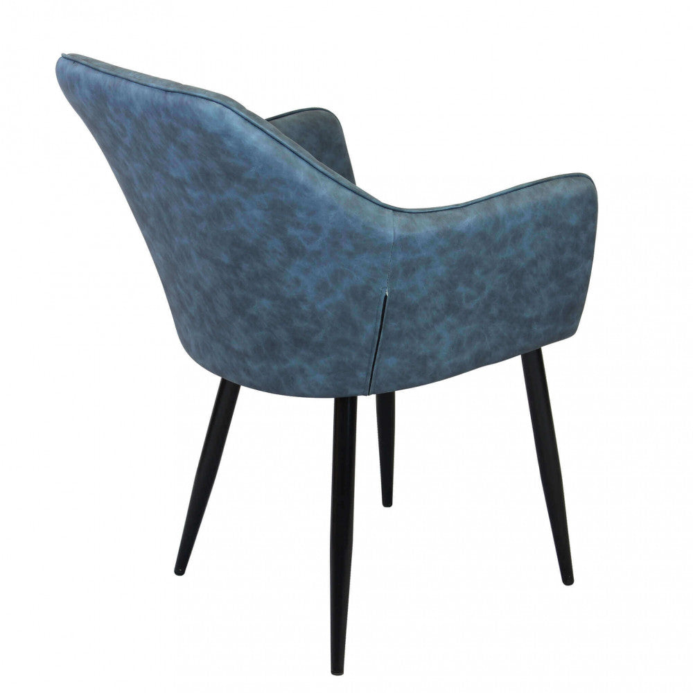 SINDY CHAIR IN FAUX LEATHER. Metal frame, faux leather seat and back. Dimensions: 56 x 60 x 87 cm h.