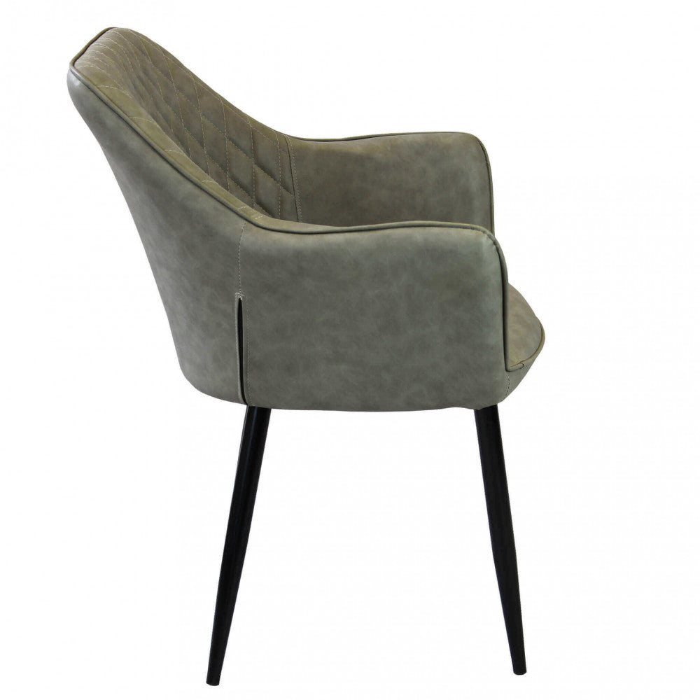 SINDY CHAIR IN FAUX LEATHER. Metal frame, faux leather seat and back. Dimensions: 56 x 60 x 87 cm h.