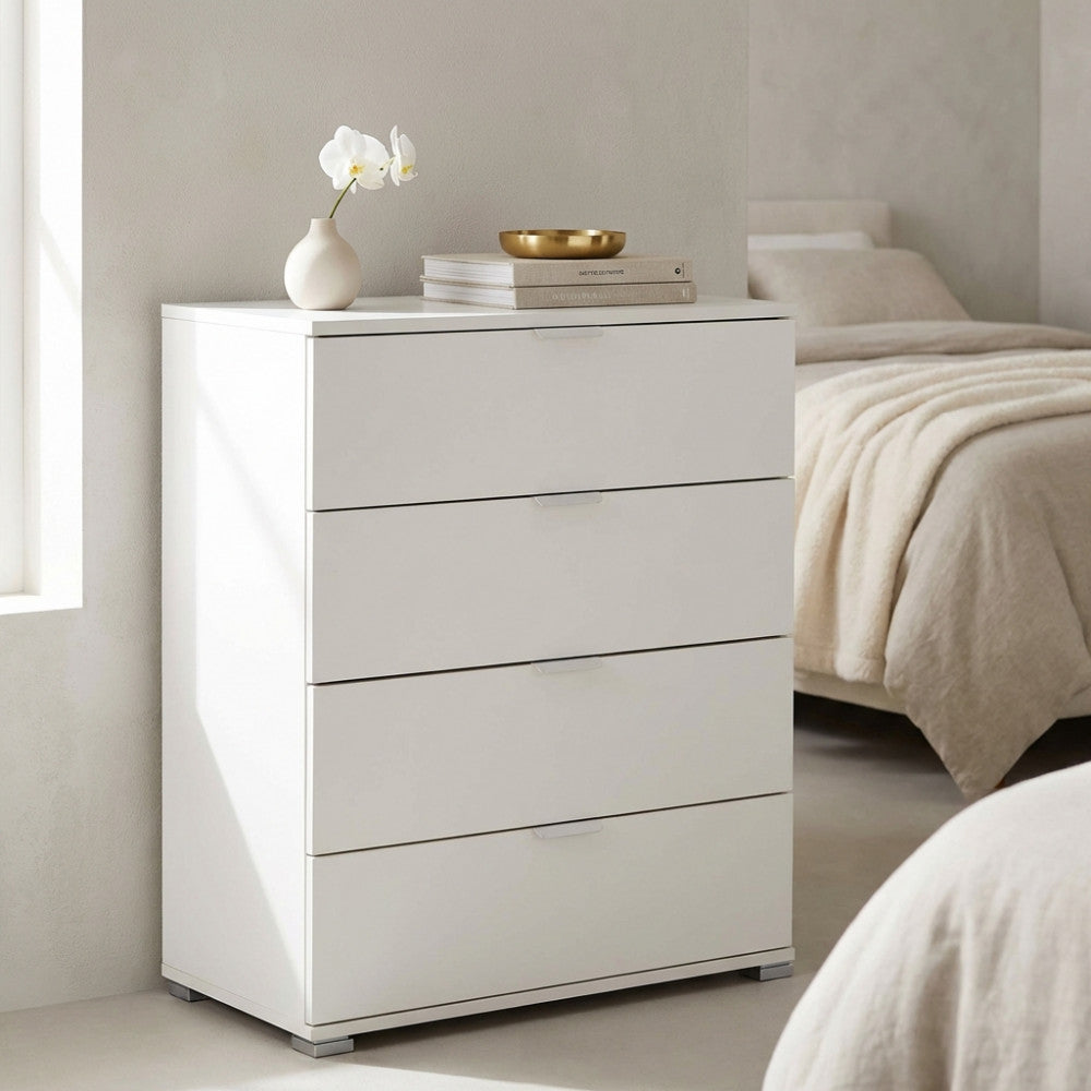 MOBILETTO YUKON 4 CASSETTI BIANCA. Dimensioni: cm 75 x 38 x 85 h.