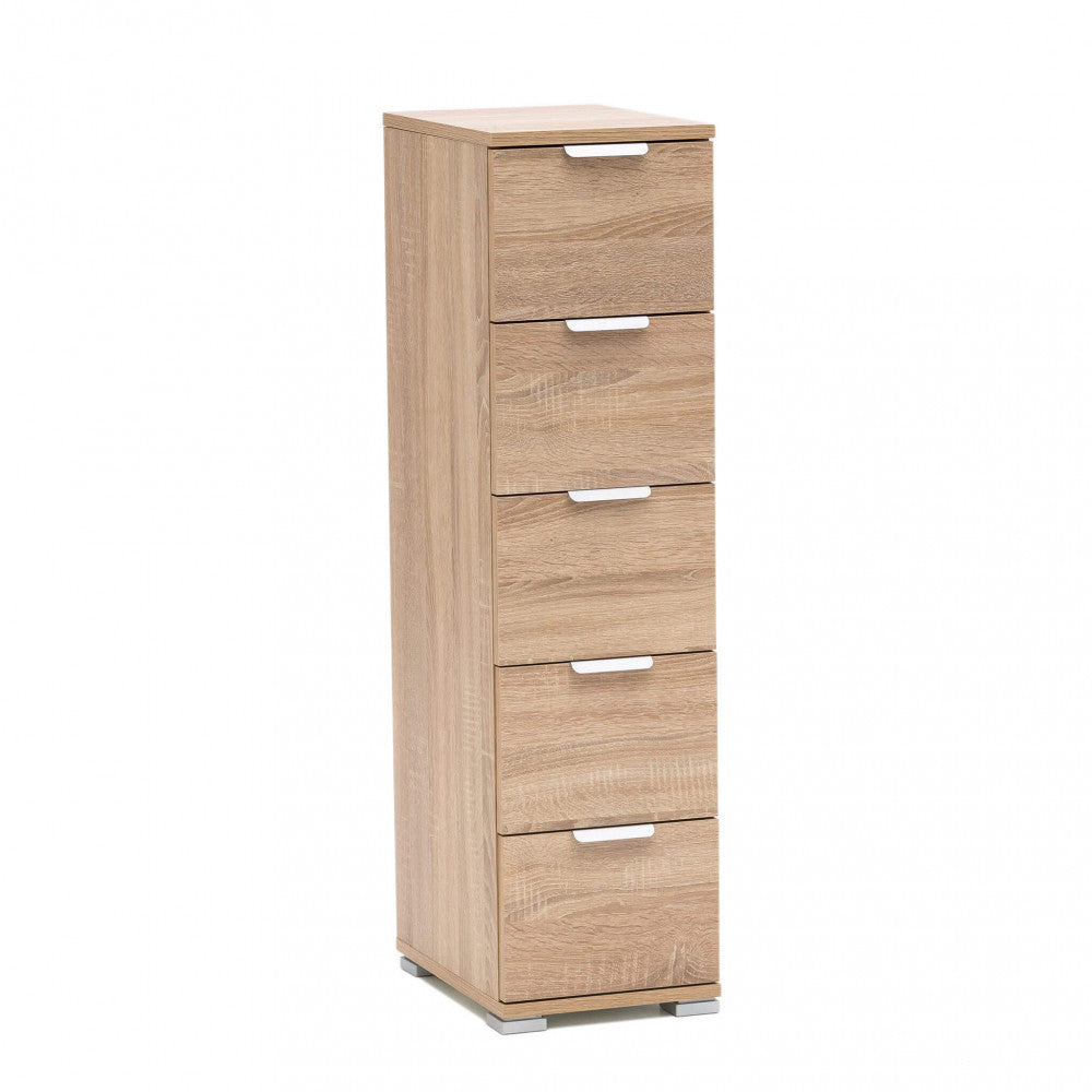 CASSETTIERA TAZZ 5 CASSETTI NATURALE. Dimensioni: cm 45 x 38 x 85 h.