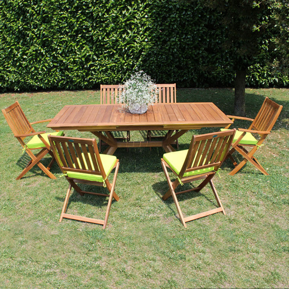 TAVOLO BALI 150/200 X 90. Legno di Acacia massiccio spessore 25 mm Dimensioni: cm 150/200 x 90 x 78 h. Arredo Giardino