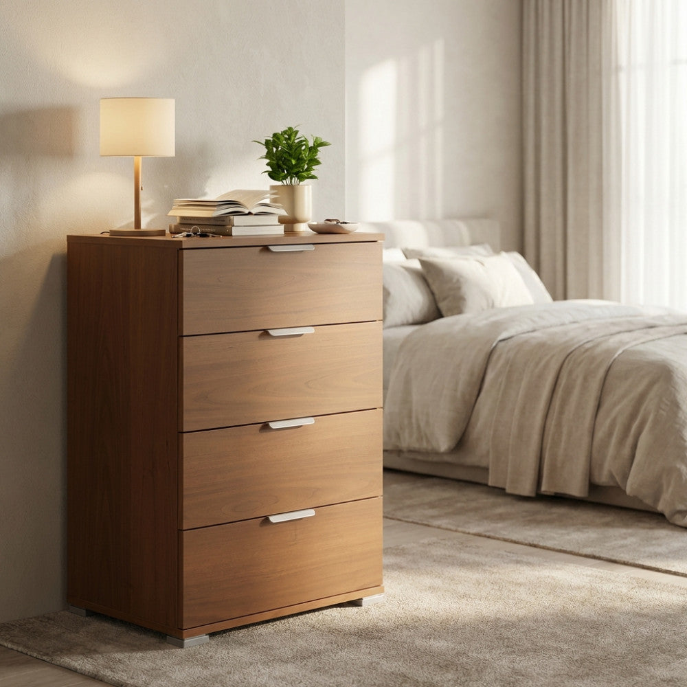 ASTER 4-DRAWER CABINET IN WALNUT COLOR. Dimensions: 45 x 38 x 85 cm h.