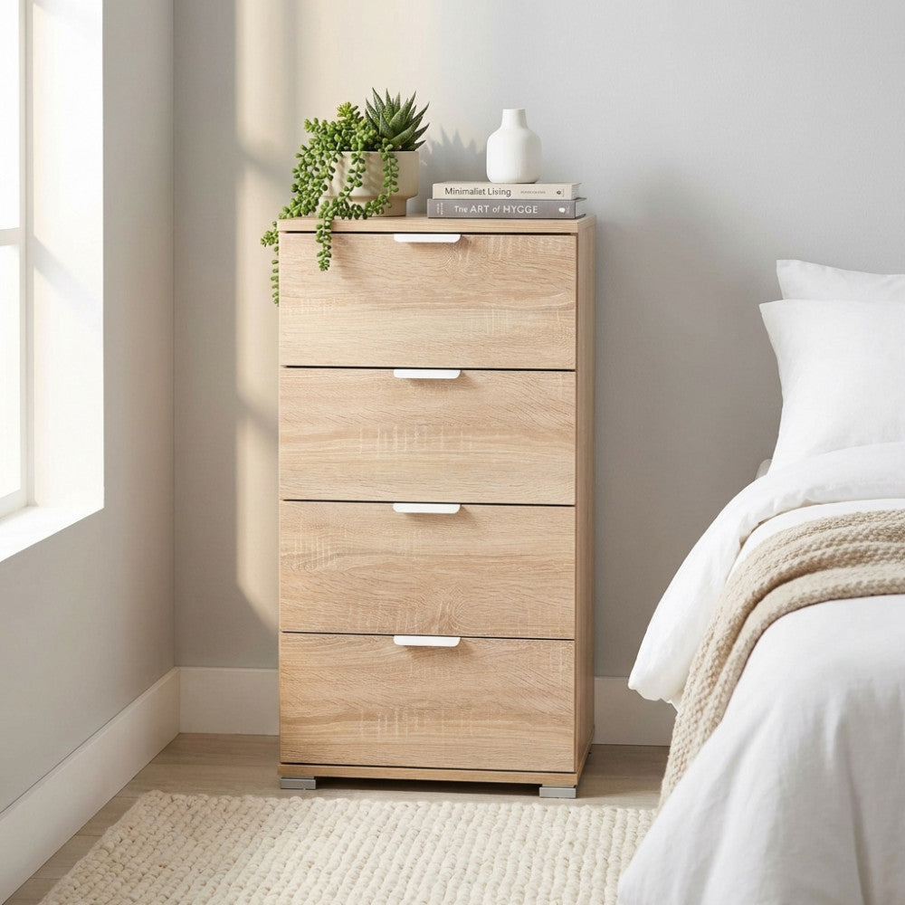 MOBILETTO ASTER 4 CASSETTI NATURALE. Dimensioni: cm 45 x 38 x 85 h.