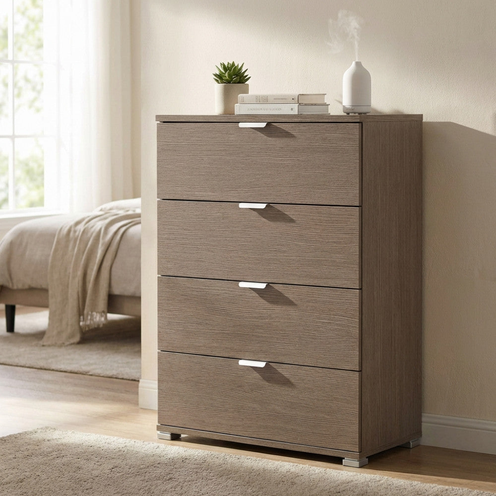 CASSETTIERA SAMOA 4 CASSETTI ROVERE GRIGIO. Dimensioni: cm 60 x 38 x 85 h.
