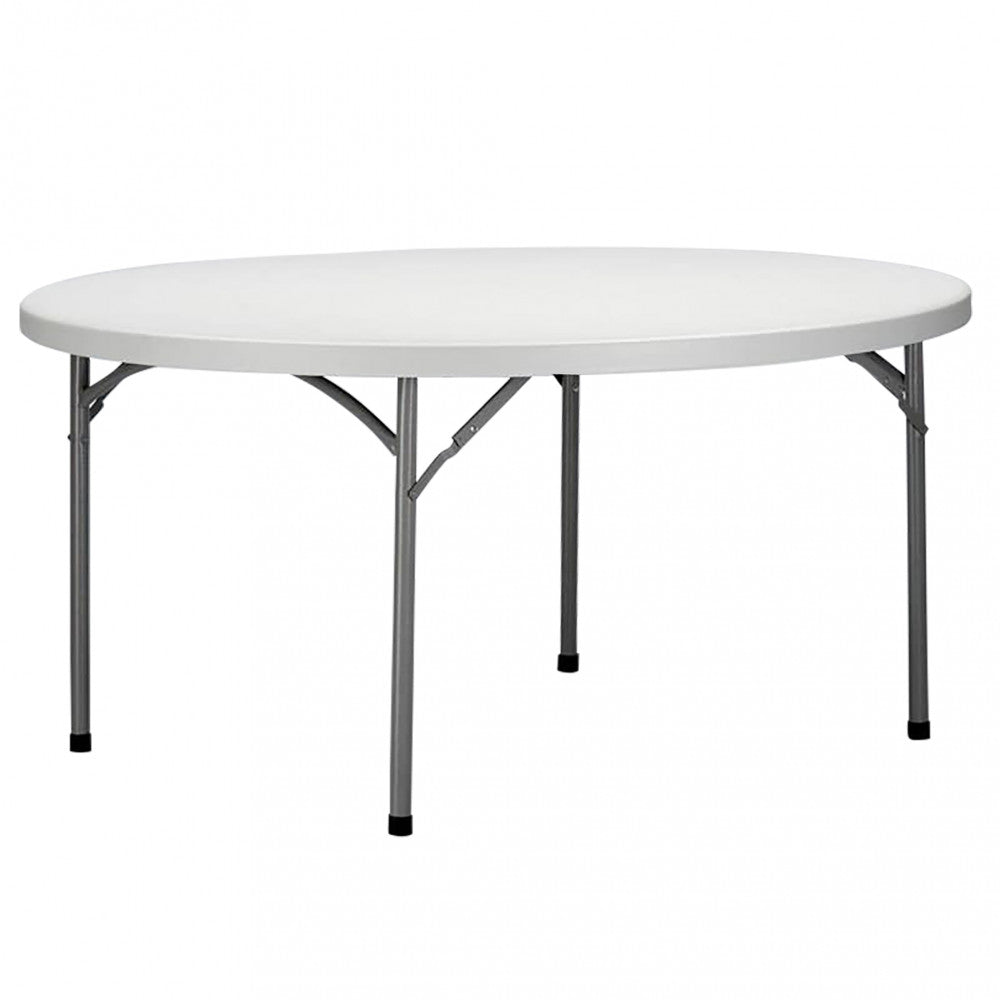 TAVOLO CATERING ò 150 PIEGHEVOLE. Struttura in metallo verniciato a polvere piano in abs colore bianco ò tubo verniciato grigio: 32 x 1,0 mm Dimensioni: cm 150 x 74 h. Arredo Giardino