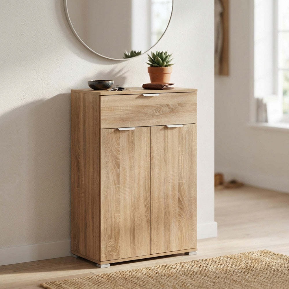 MOBILETTO DOLMA CON 2 ANTA E 1 CASSETTO NATURALE. Dimensioni: cm 27 x 38 x 103 h.