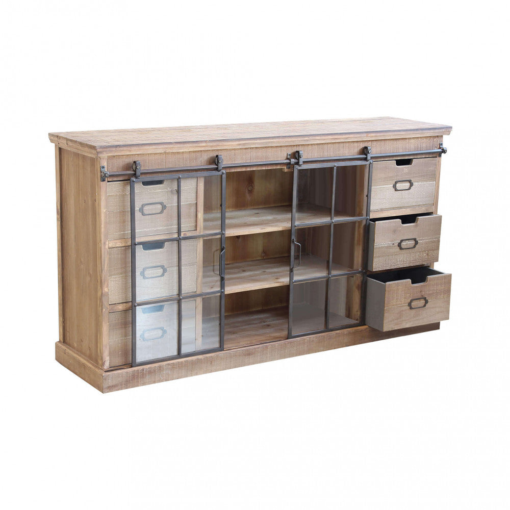 GASTON WOODEN CABINET. Cabinet with 2 doors and 6 drawers. Dimensions: 147.5 x 39 x 81.5 cm.