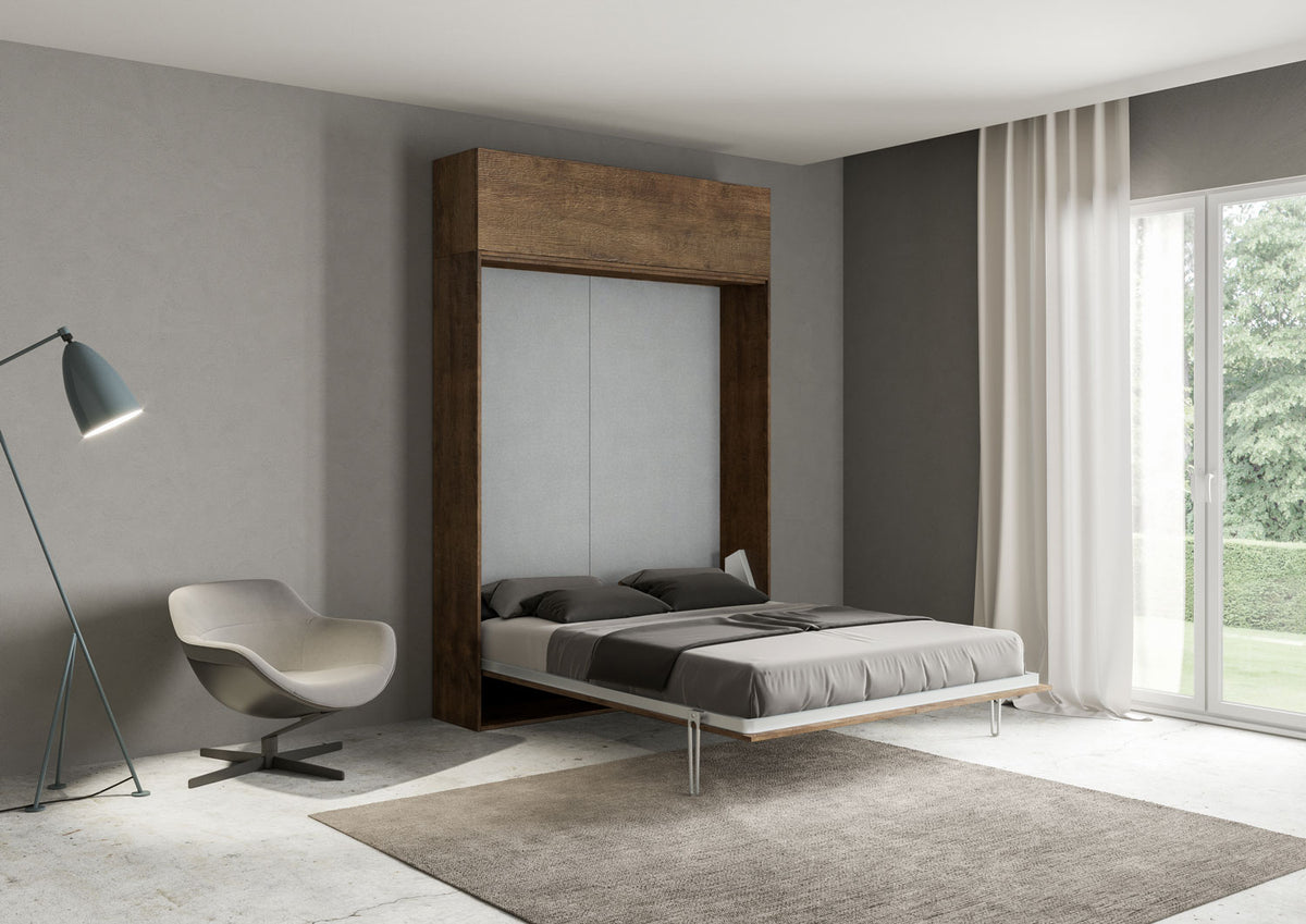 Letto a scomparsa 160 verticale Erbè con pensile vasistas Noce