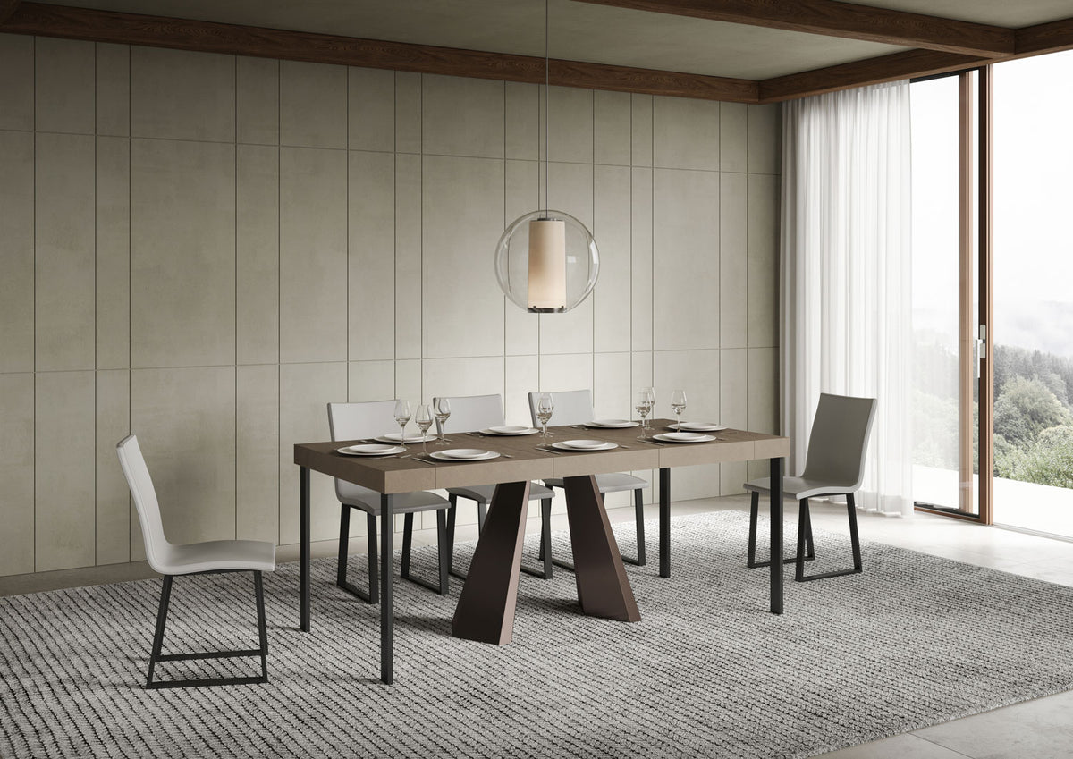 Consolle allungabile 90x40/300 cm Diamante Premium Tortora telaio Orso