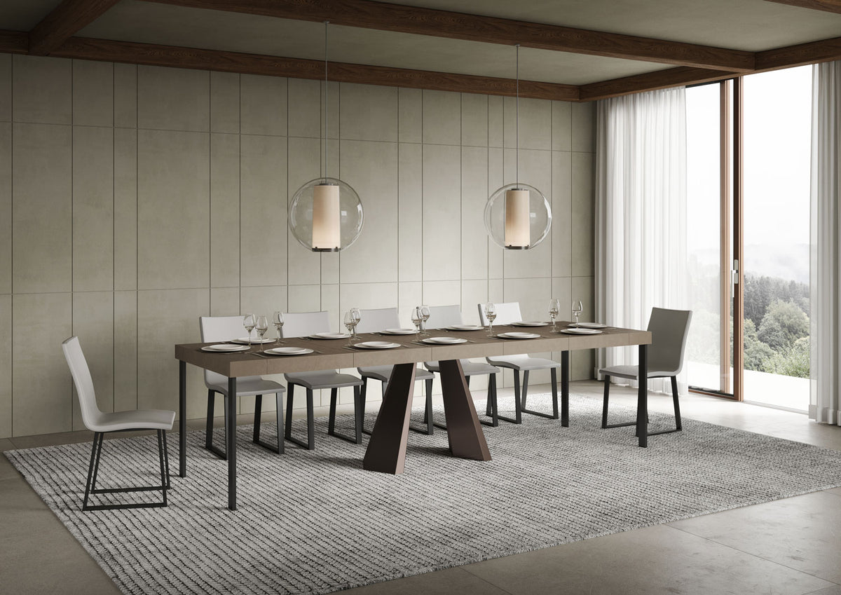 Consolle allungabile 90x40/300 cm Diamante Premium Tortora telaio Orso