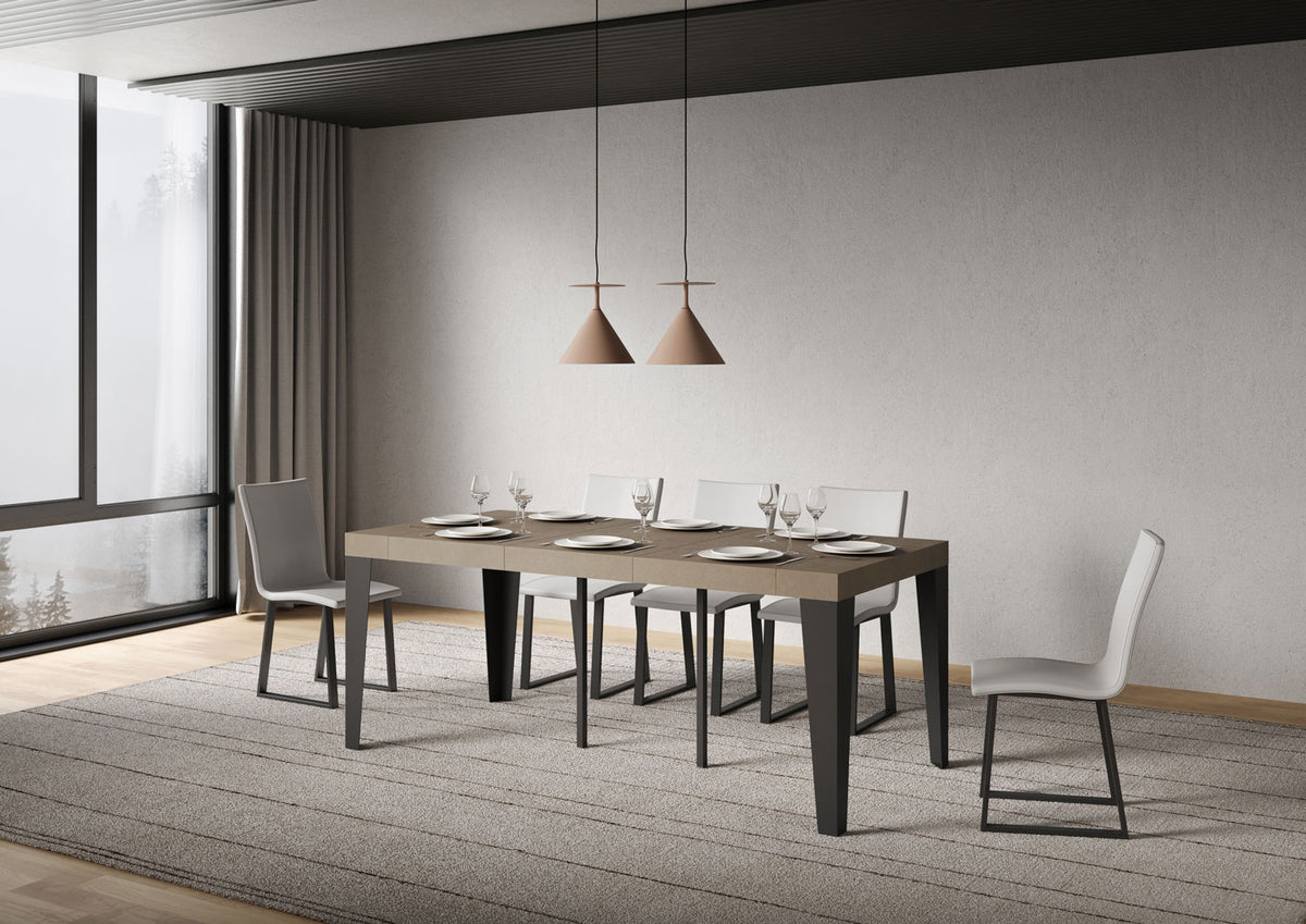 Consolle allungabile 90x40/196 cm Flame Small Premium Tortora telaio Antracite