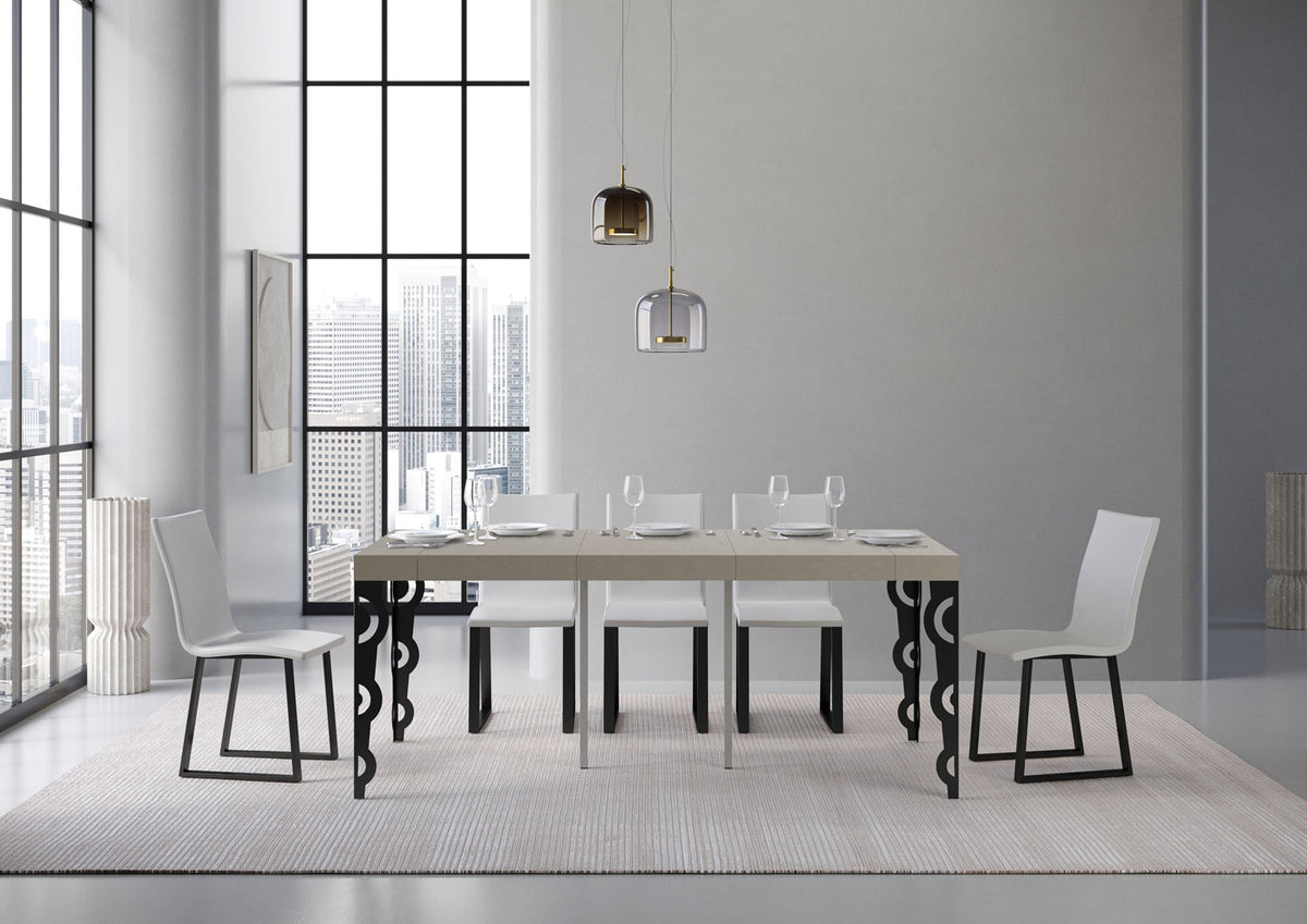 Consolle allungabile 90x40/196 cm Alonte Small Premium Tortora telaio Antracite