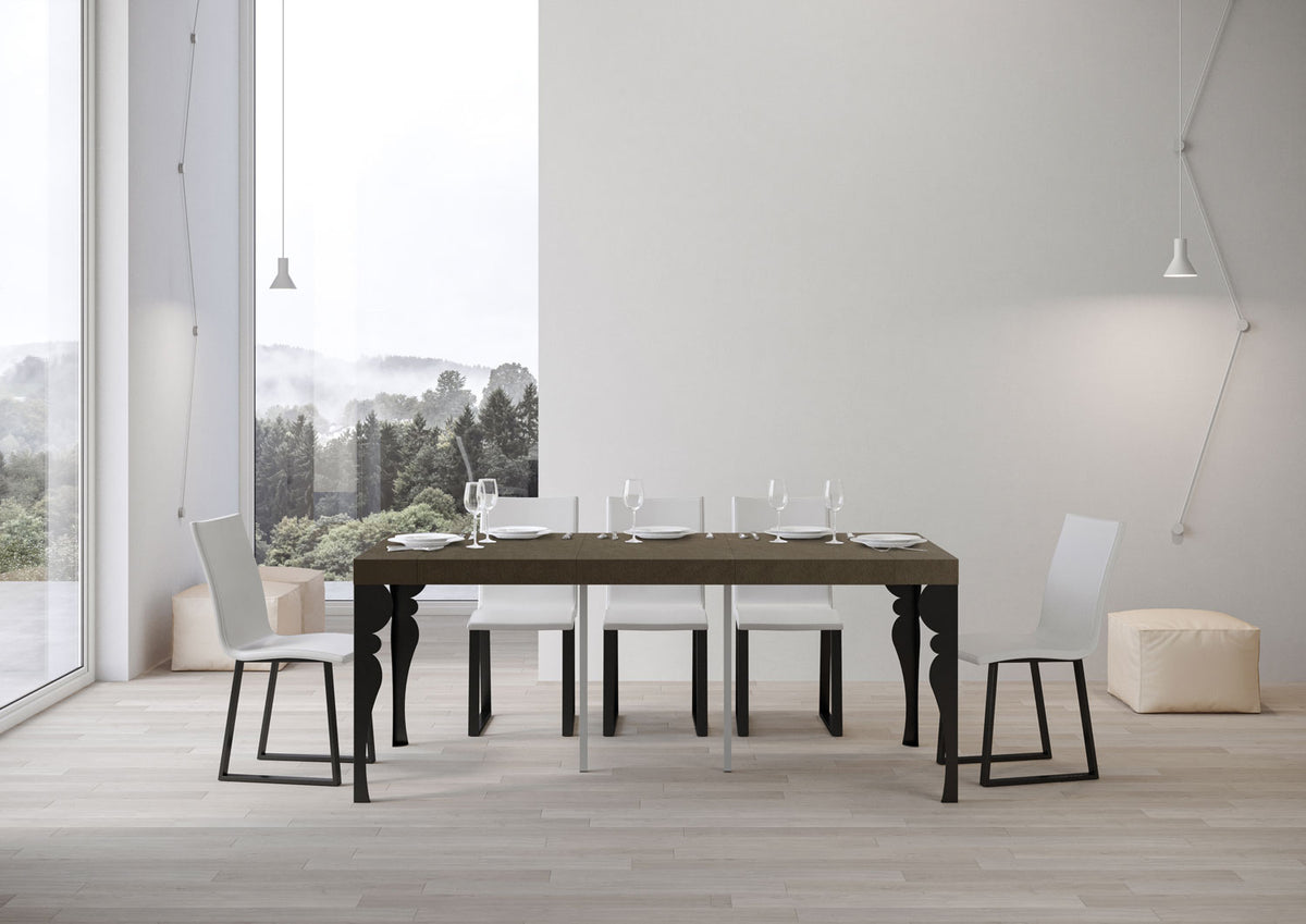 Consolle allungabile 90x40/300 cm Castelminio Premium Tortora telaio Antracite