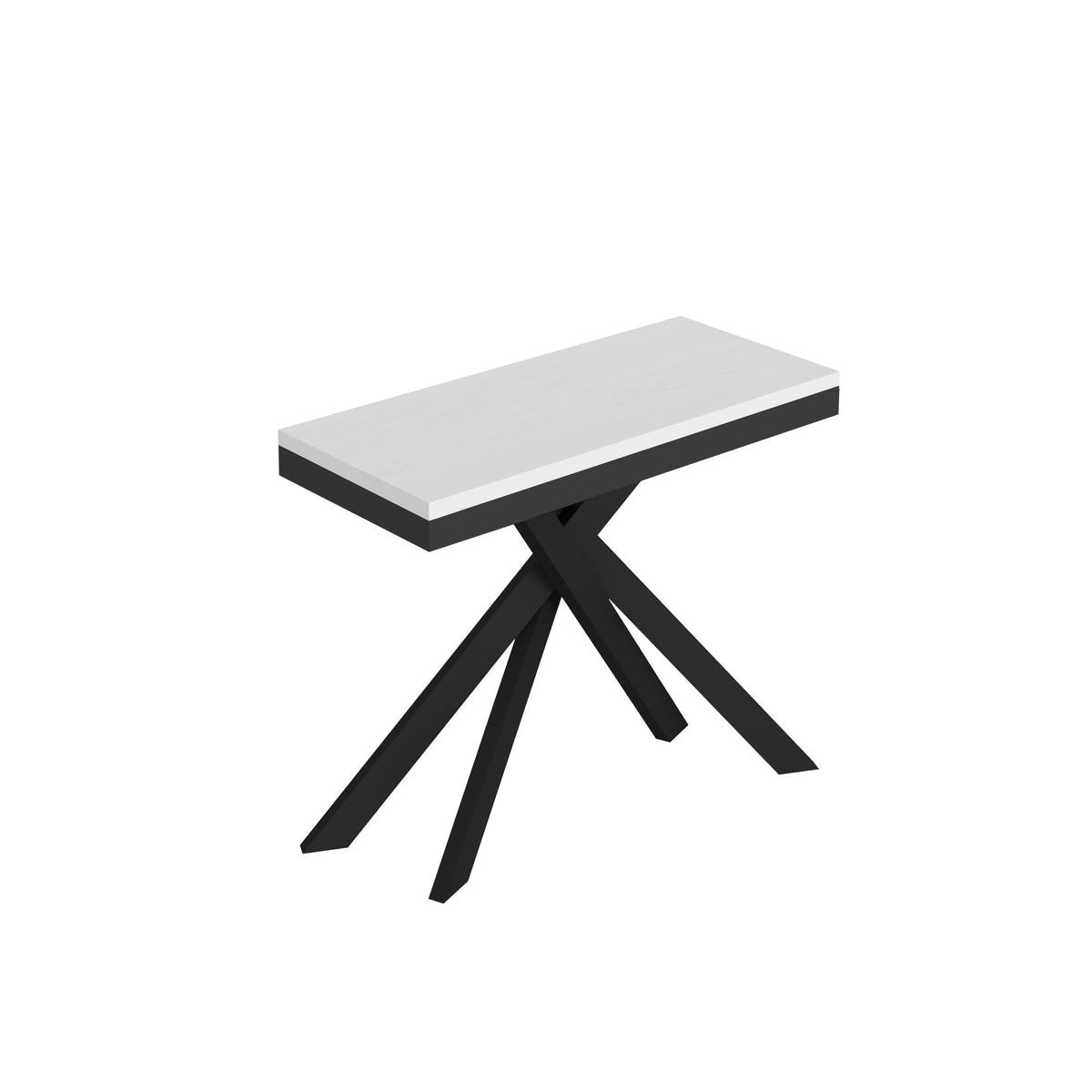 Consolle allungabile 90x40/196 cm Altavilla Small Evolution Bianco Frassino gambe antracite