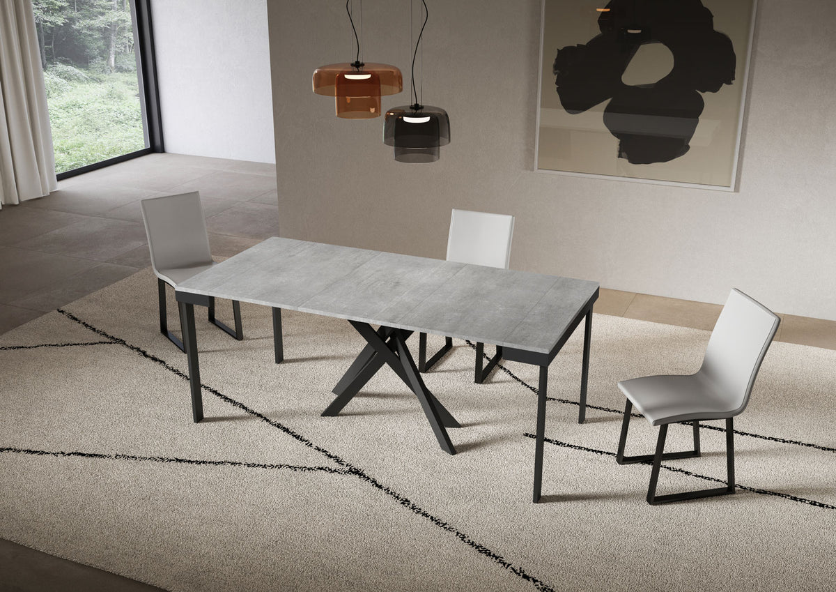 Consolle allungabile 90x40/300 cm Altavilla Evolution Cemento gambe antracite