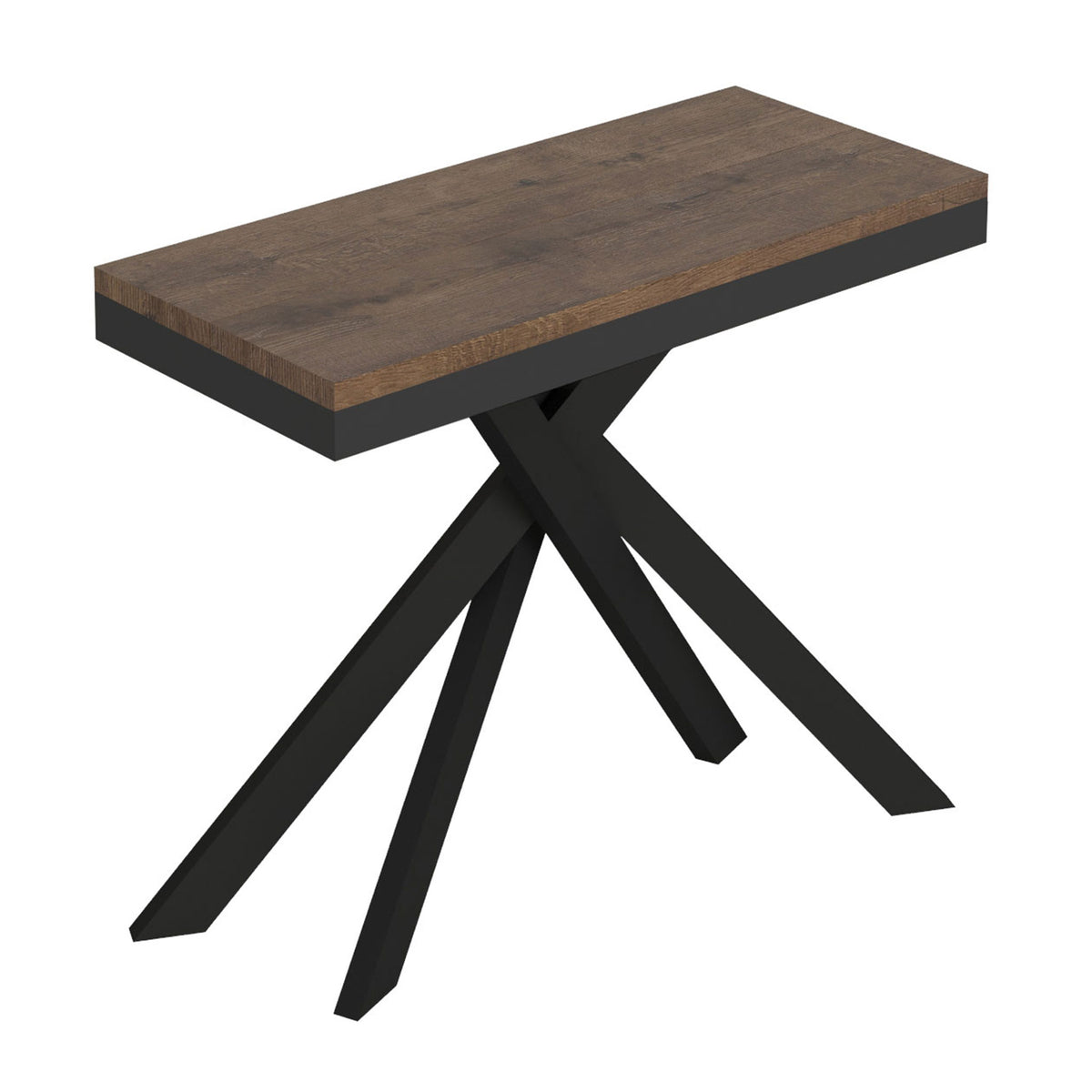 Consolle allungabile 90x40/196 cm Altavilla Small Evolution Noce gambe antracite