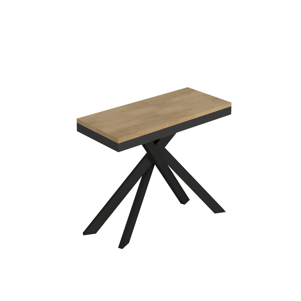 Consolle allungabile 90x40/300 cm Altavilla Evolution Quercia Natura gambe antracite