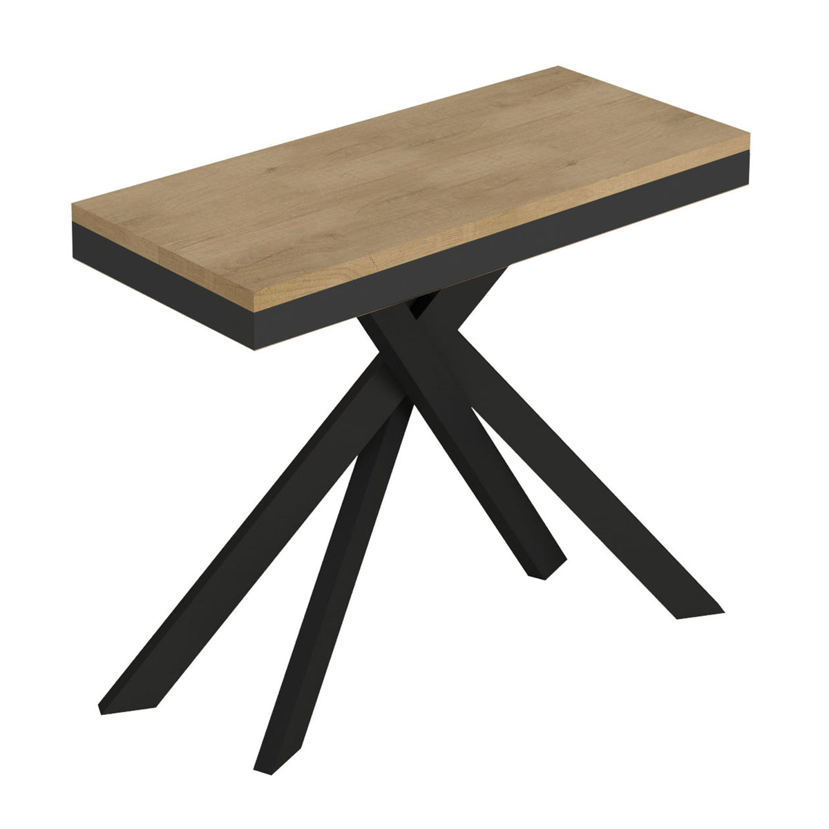 Consolle allungabile 90x40/300 cm Altavilla Evolution Quercia Natura gambe antracite