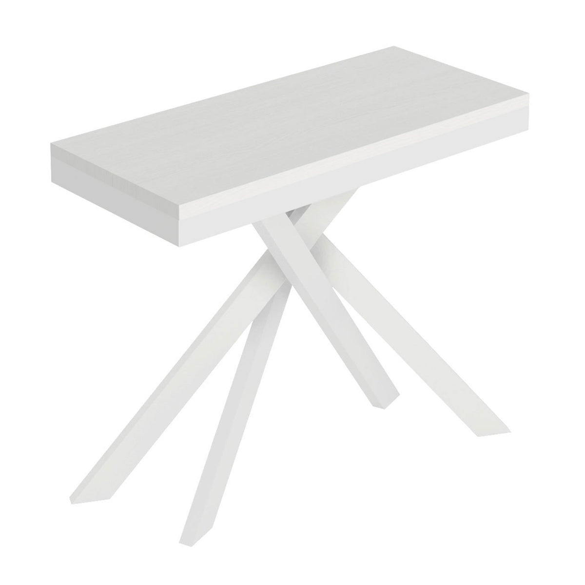 Consolle allungabile 90x40/300 cm Altavilla Evolution Bianco Frassino gambe bianche