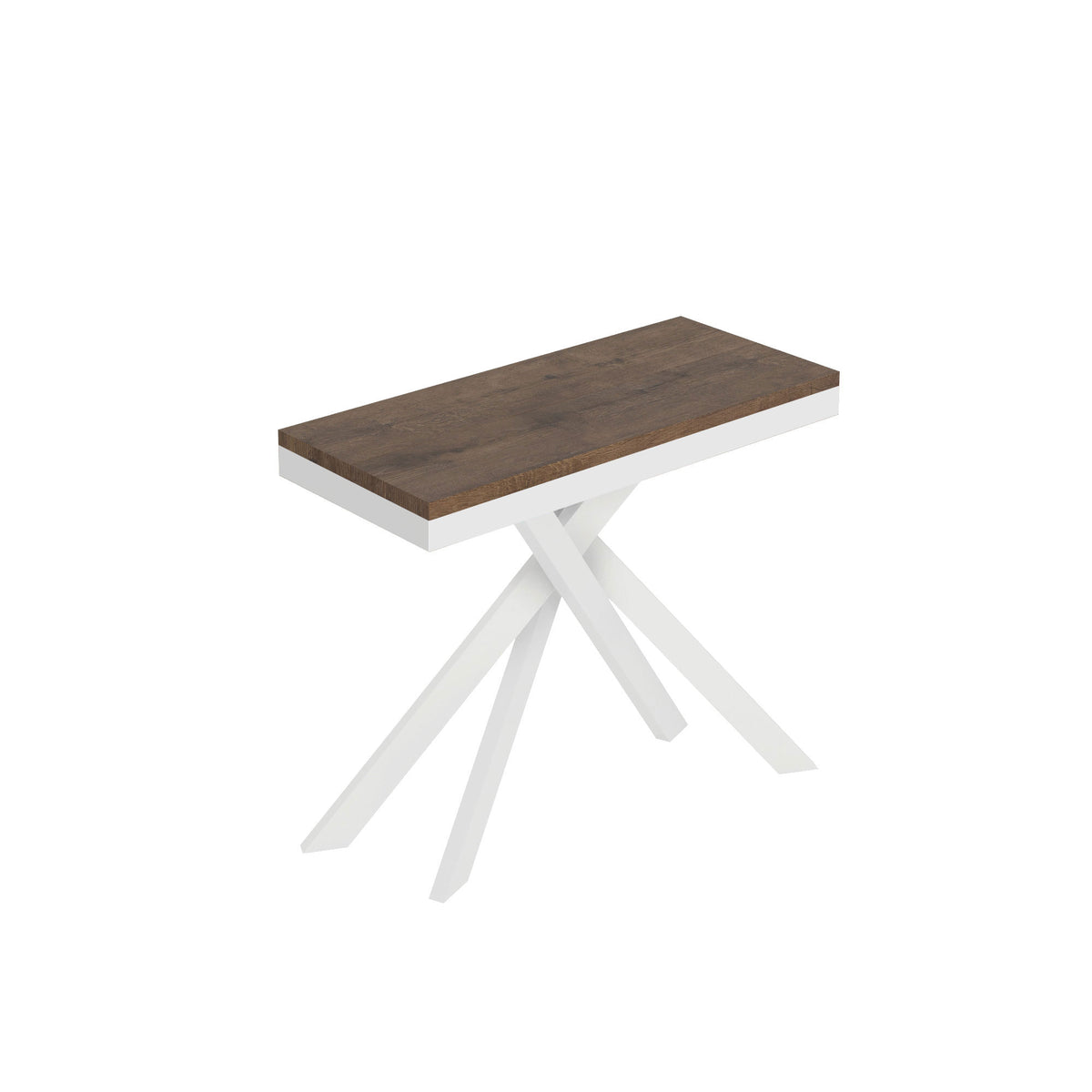 Consolle allungabile 90x40/196 cm Altavilla Small Evolution Noce gambe bianche