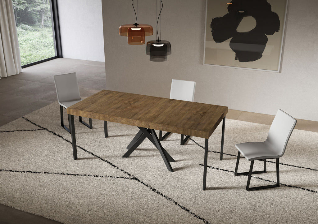 Consolle allungabile 90x40/196 cm Altavilla Small Premium Noce gambe antracite
