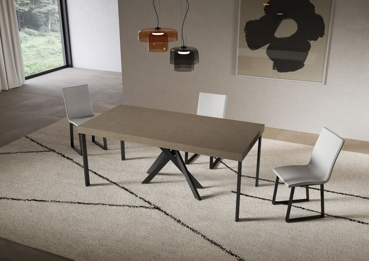 Consolle allungabile 90x40/300 cm Altavilla Premium Tortora gambe antracite