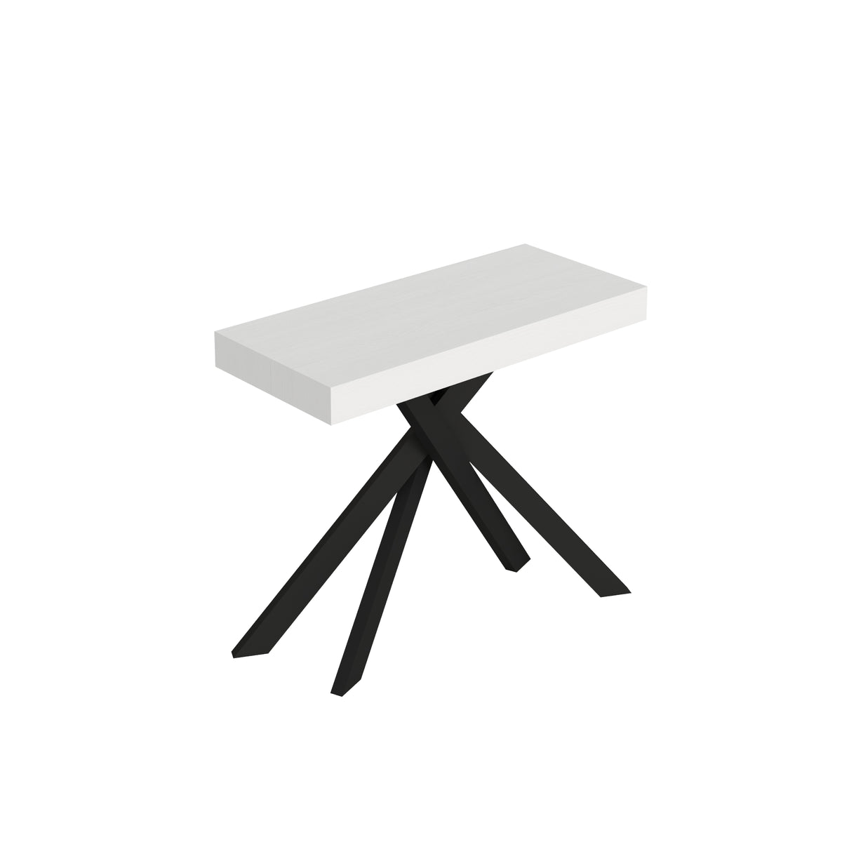 Consolle allungabile 90x40/300 cm Altavilla Premium Bianco Frassino gambe antracite