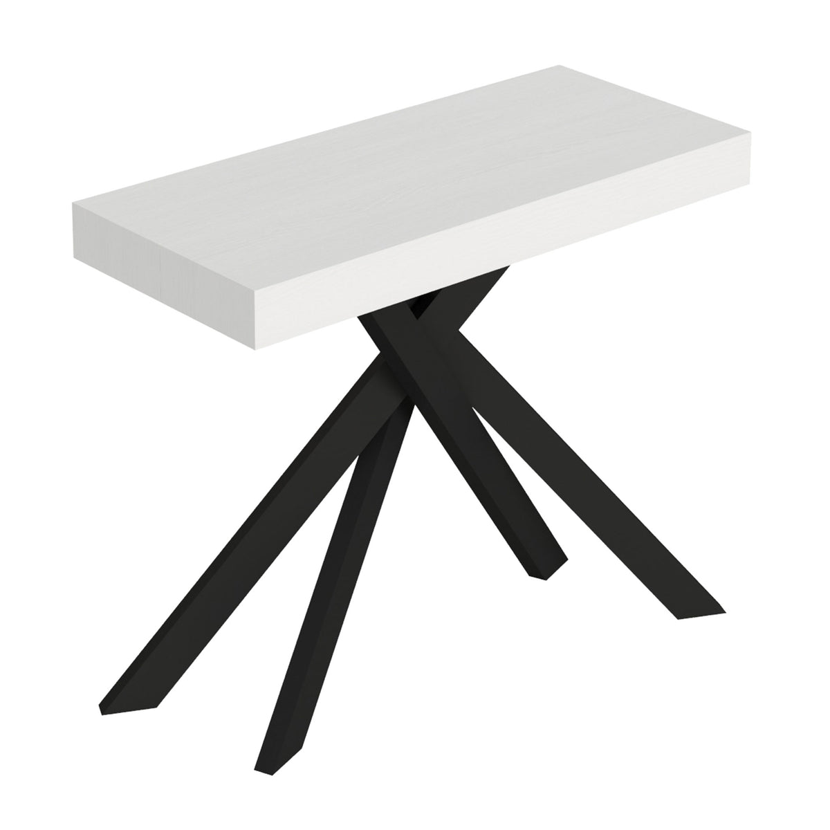 Consolle allungabile 90x40/196 cm Altavilla Small Premium Bianco Frassino gambe antracite