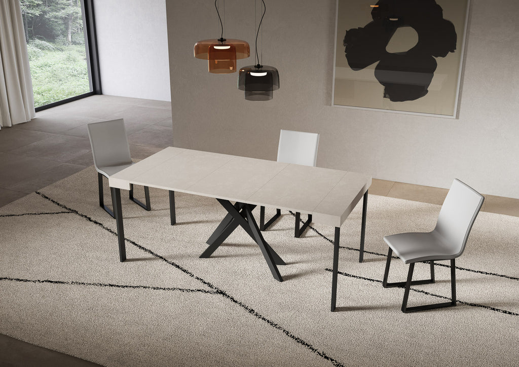 Consolle allungabile 90x40/300 cm Gazzo Cashmere gambe antracite